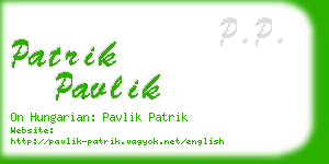 patrik pavlik business card